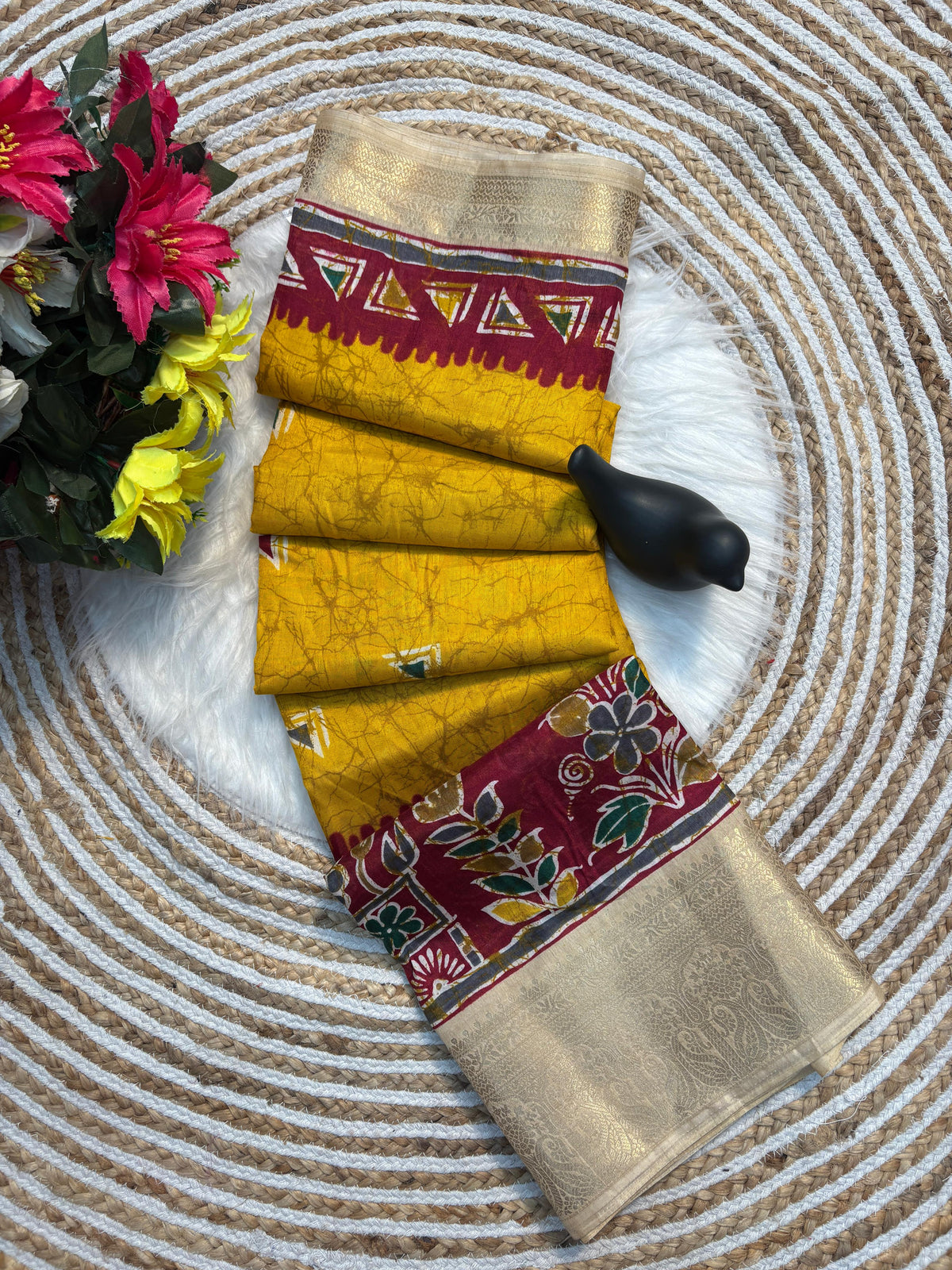 Ajarakha Prisam Dola Silk Saree with Jacquard Border | Super Soft Fabric | Traditional Elegance