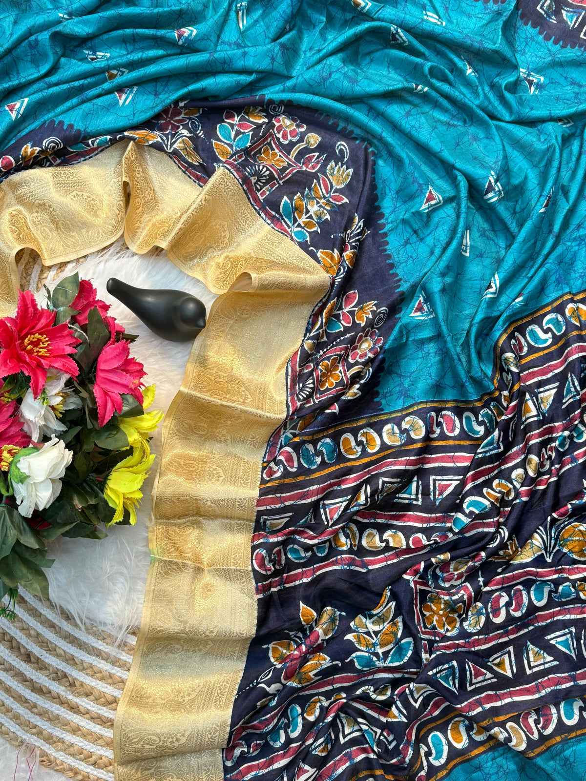 Ajarakha Prisam Dola Silk Saree with Jacquard Border | Super Soft Fabric | Traditional Elegance