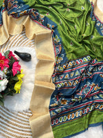 Ajarakha Prisam Dola Silk Saree with Jacquard Border | Super Soft Fabric | Traditional Elegance