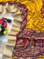 Ajarakha Prisam Dola Silk Saree with Jacquard Border | Super Soft Fabric | Traditional Elegance