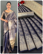 Copper Gold Tissue Silk Saree with Kanchi Border | Bollywood Style Look