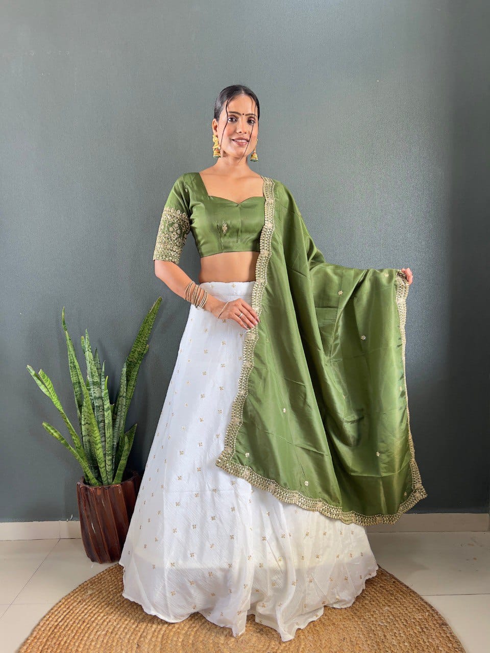 Mausam Designer Lehenga Set | Heavy Embroidery Chinon Lehenga with Malbari Silk Choli & Dupatta