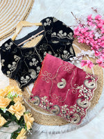 Elegant Fendy Chiffon Saree with Cording Embroidery & Velvet Embroidered Blouse