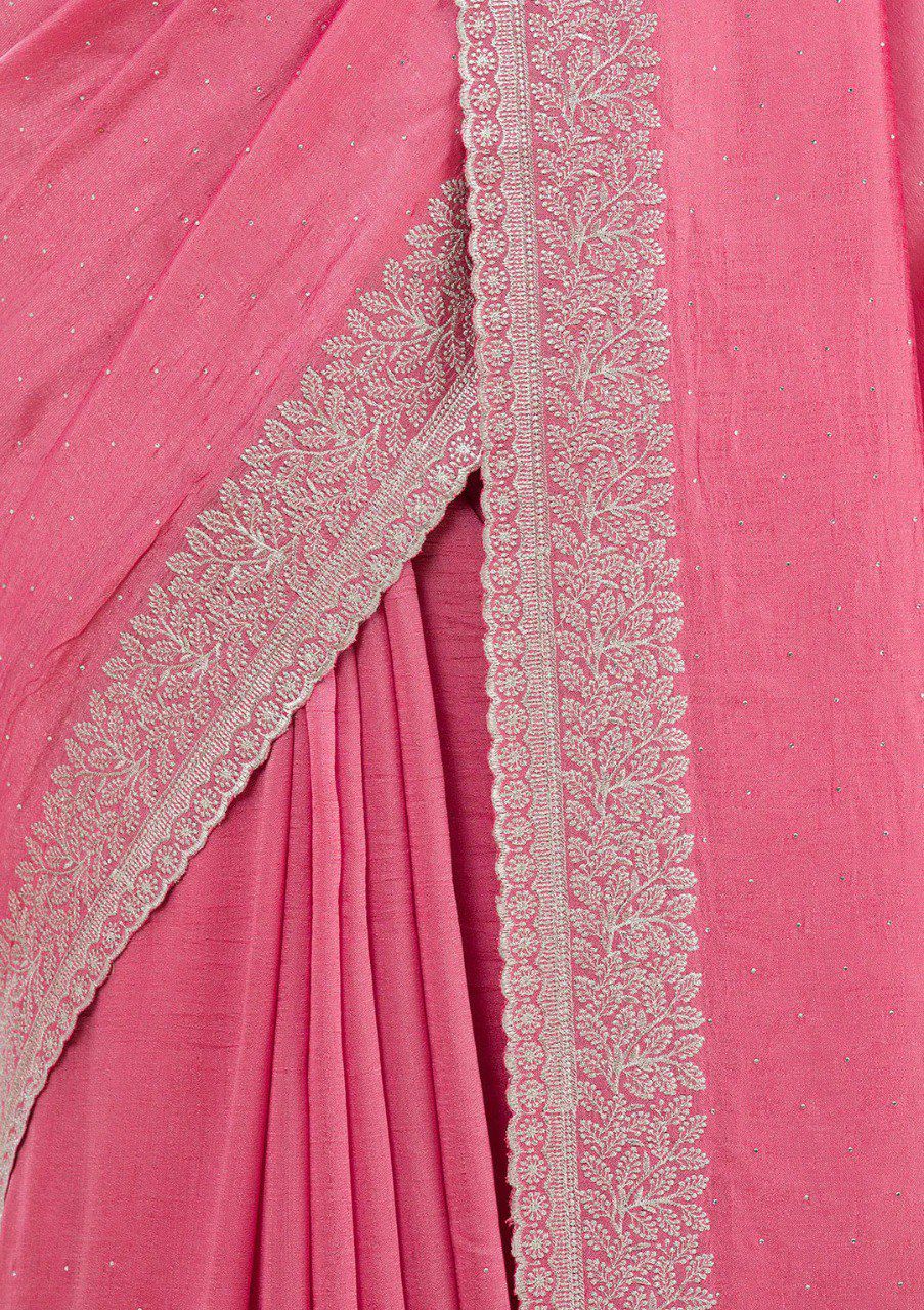 Pure Soft Rangoli Saree with Embroidered Bead Work Blouse – Elegant Partywear