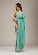 Pure Soft Rangoli Saree with Embroidered Bead Work Blouse – Elegant Partywear