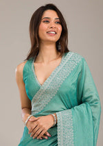 Pure Soft Rangoli Saree with Embroidered Bead Work Blouse – Elegant Partywear