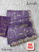 Exclusive Gold Crush Gotapatti Zaal Saree with Peacock Butta & Cutwork Border