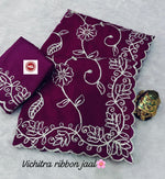 Elegant Blooming Vichitra Silk Saree with Heavy Ribbon & Sequins Work