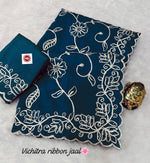 Elegant Blooming Vichitra Silk Saree with Heavy Ribbon & Sequins Work
