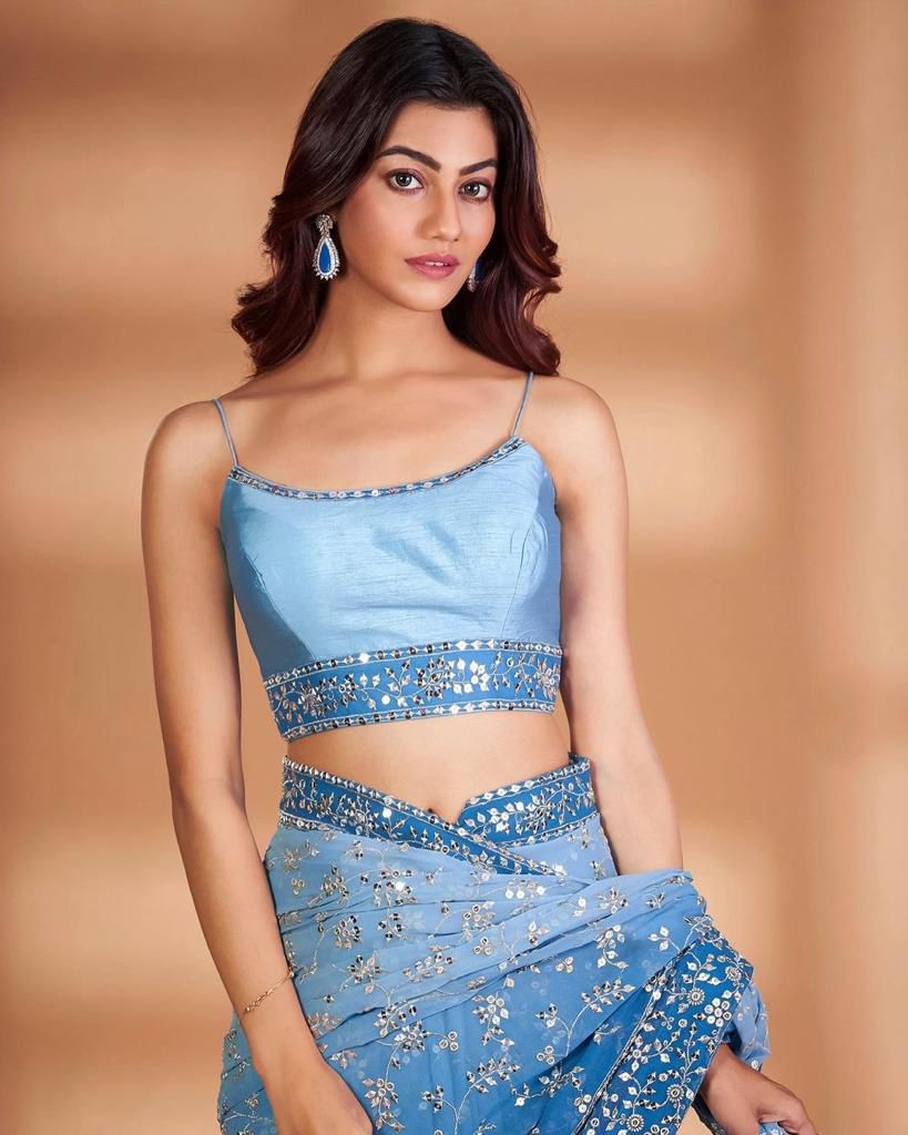 Designer Georgette Saree with Heavy 7mm Sequin & Thread Embroidery