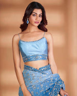 Designer Georgette Saree with Heavy 7mm Sequin & Thread Embroidery
