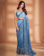 Designer Georgette Saree with Heavy 7mm Sequin & Thread Embroidery