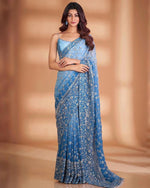 Designer Georgette Saree with Heavy 7mm Sequin & Thread Embroidery