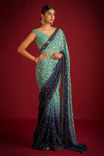 Designer Georgette Saree with Heavy 7mm Sequin & Thread Embroidery