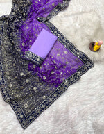 Designer Georgette Saree with Heavy 7mm Sequin & Thread Embroidery