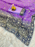 Designer Georgette Saree with Heavy 7mm Sequin & Thread Embroidery