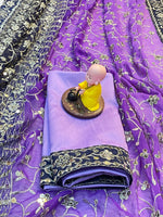 Designer Georgette Saree with Heavy 7mm Sequin & Thread Embroidery
