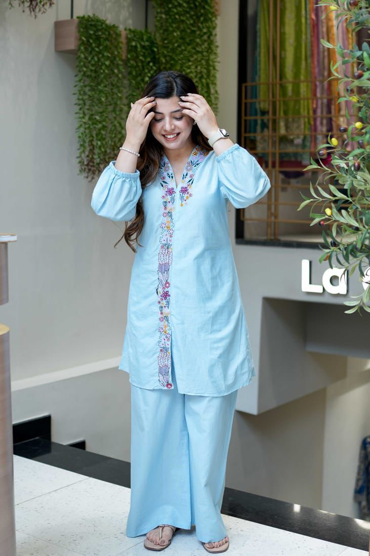 Elegant Mal Cotton Embroidered Kurta Set