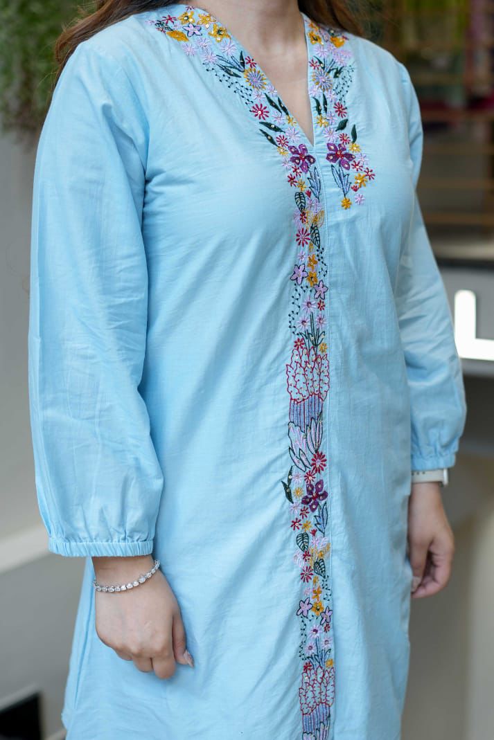 Elegant Mal Cotton Embroidered Kurta Set