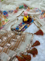 Mitra Tabby Silk Organza Saree with Digital Print & Handwork