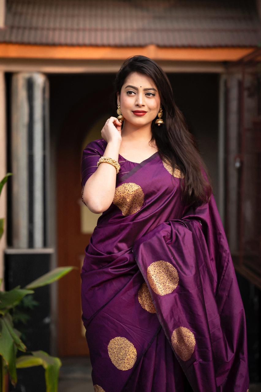 Soft Lichi Silk Saree with Rich Jacquard Weaving