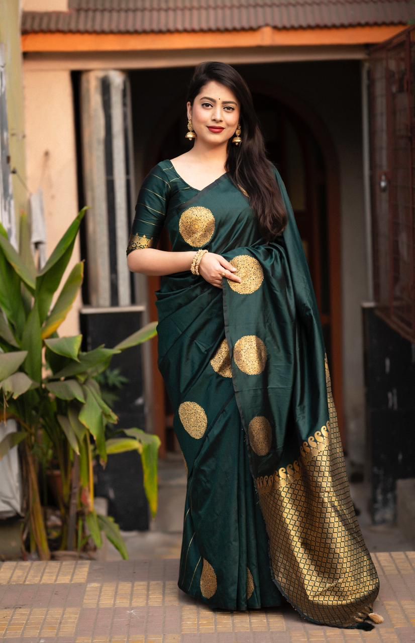 Soft Lichi Silk Saree with Rich Jacquard Weaving