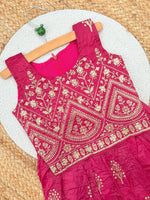 Kids Designer Lahenga Choli – Gold Crush Embroidery Work | Festive & Party Wear