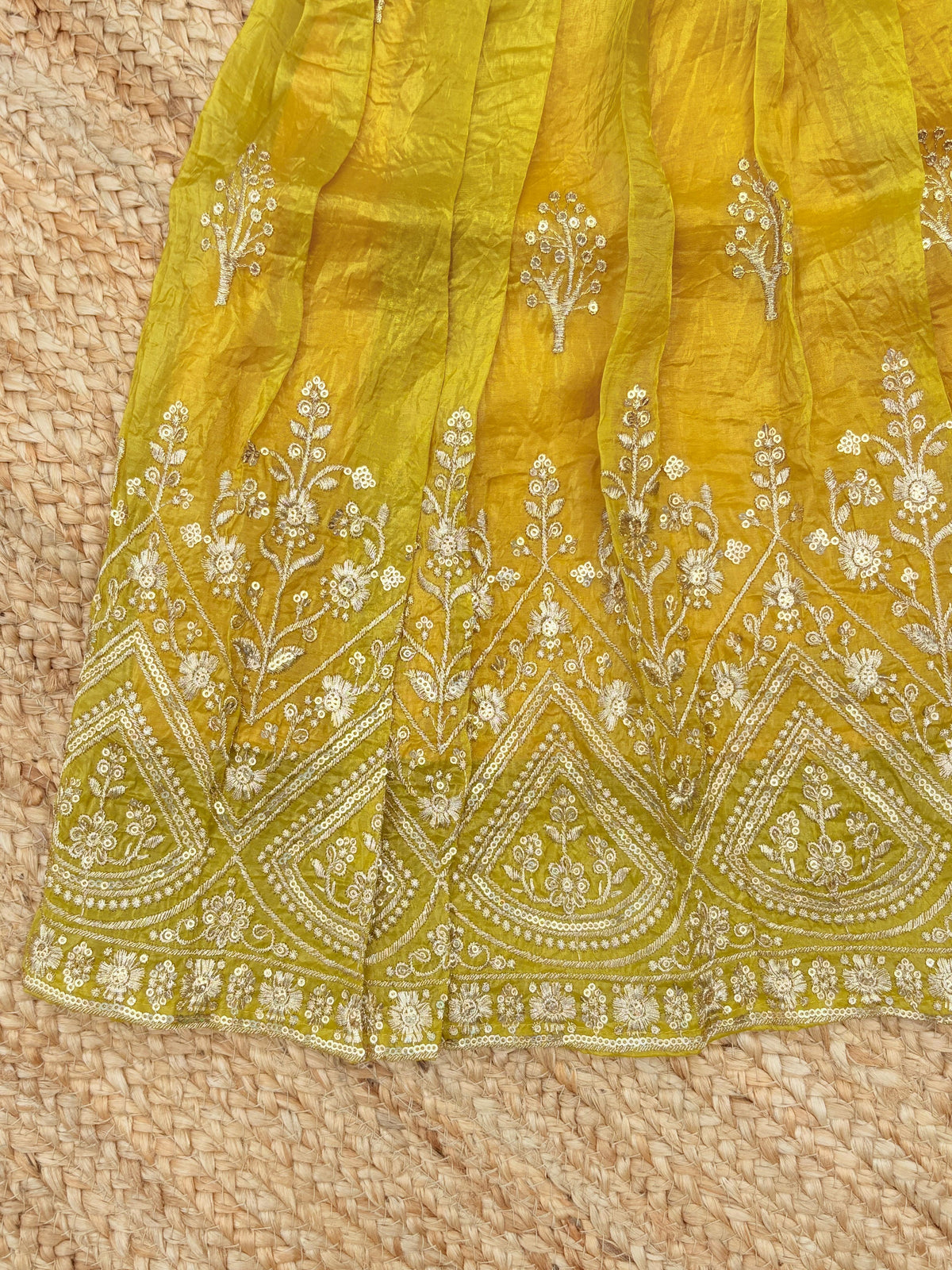 Kids Designer Lahenga Choli – Gold Crush Embroidery Work | Festive & Party Wear