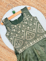 Kids Designer Lahenga Choli – Gold Crush Embroidery Work | Festive & Party Wear