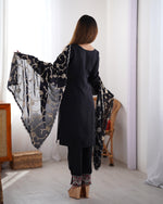 Elegant Chinon Silk 3-Piece Co-ord Set with Thread & Sequin Work