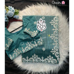 Premium Crape Silk Saree with Multi Coding Daga & Gota Embroidery