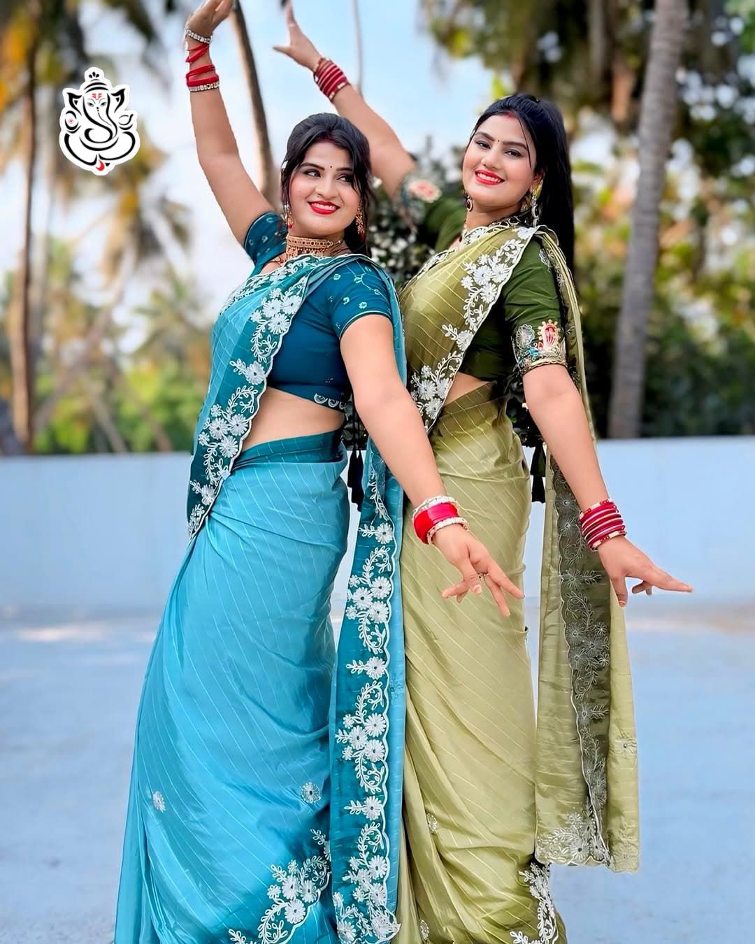 Premium Crape Silk Saree with Multi Coding Daga & Gota Embroidery