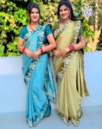 Premium Crape Silk Saree with Multi Coding Daga & Gota Embroidery