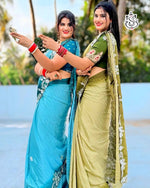 Premium Crape Silk Saree with Multi Coding Daga & Gota Embroidery