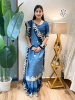 Premium Crape Silk Saree with Multi Coding Daga & Gota Embroidery