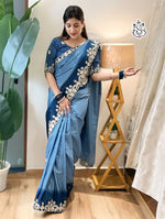 Premium Crape Silk Saree with Multi Coding Daga & Gota Embroidery