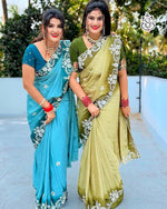 Premium Crape Silk Saree with Multi Coding Daga & Gota Embroidery