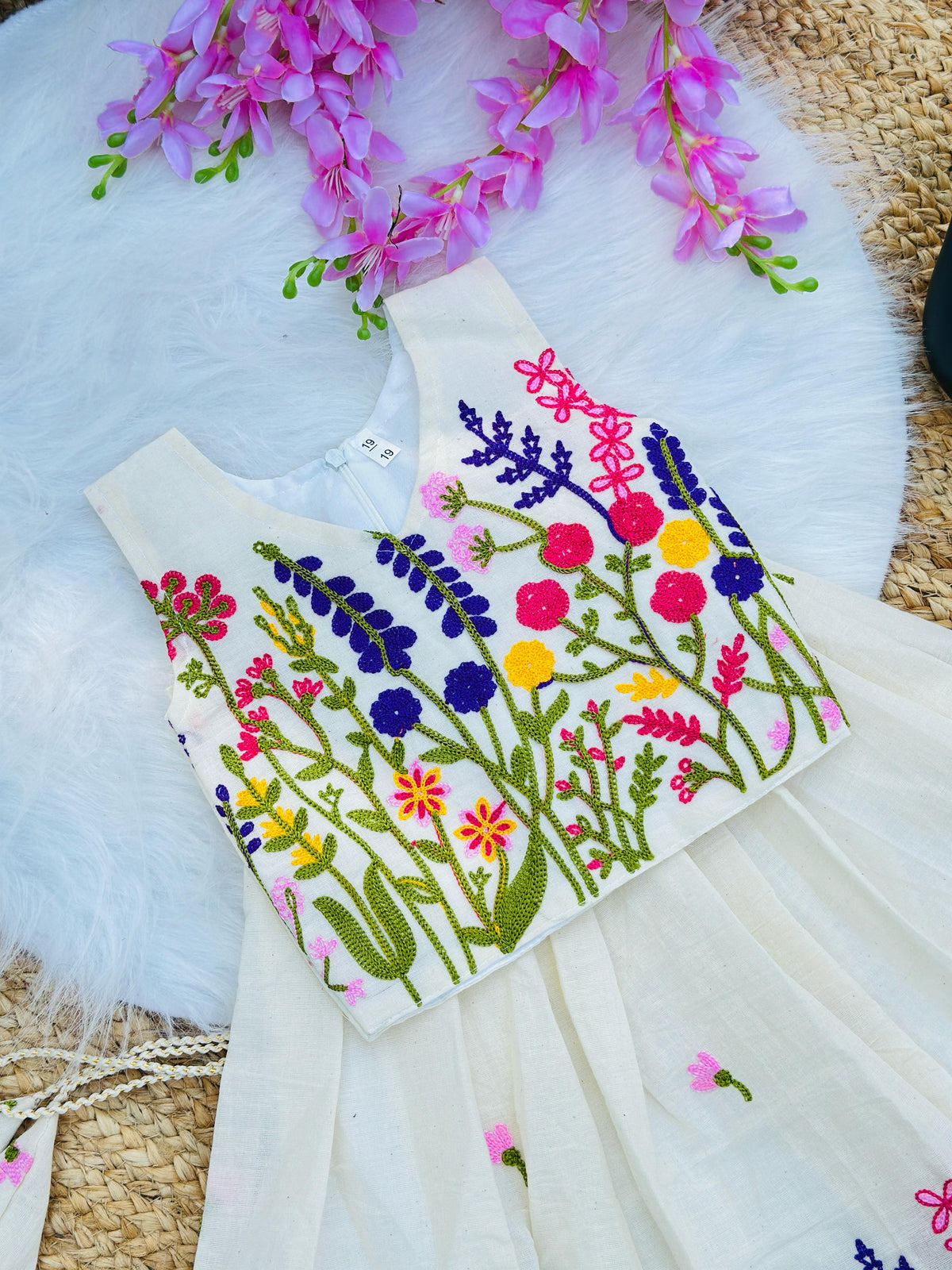 Kids Pure Cotton Silk Lahenga Choli – Thread Border Work | Festive & Party Wear