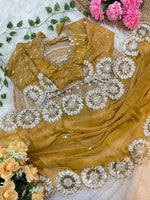 Pure Soft Fendy Chiffon Two-Tone Saree with Embroidery & 7mm Sequins Work