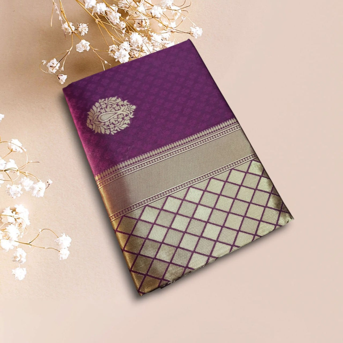 Soft Lichi Silk Saree with Rich Pallu & Jacquard Work