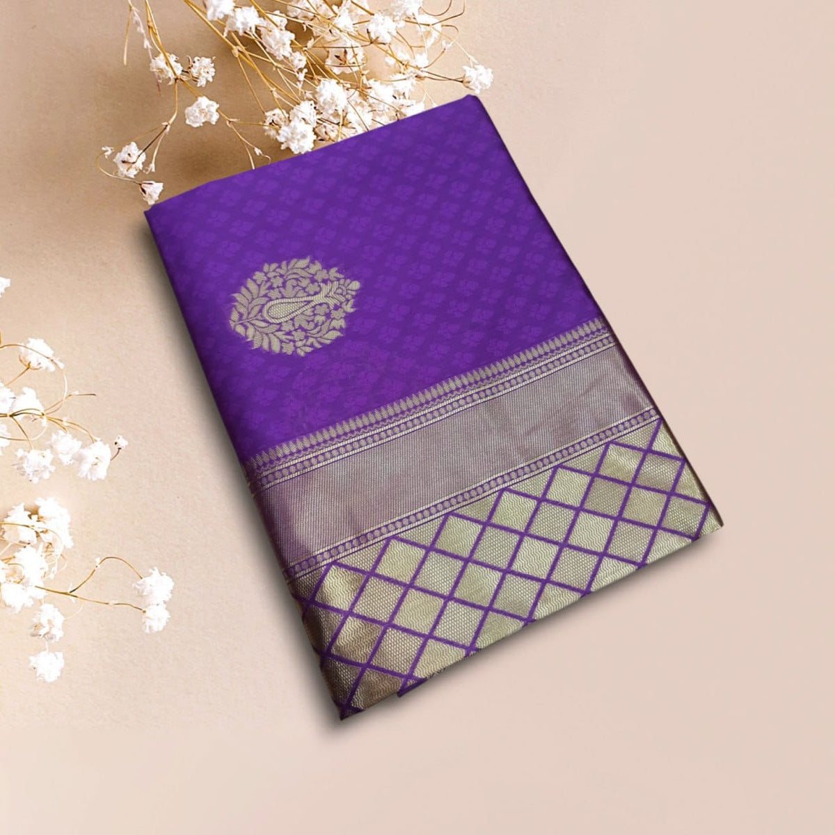 Soft Lichi Silk Saree with Rich Pallu & Jacquard Work