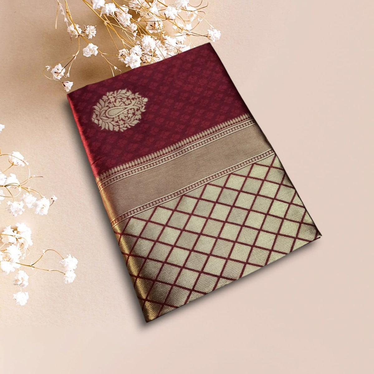 Soft Lichi Silk Saree with Rich Pallu & Jacquard Work