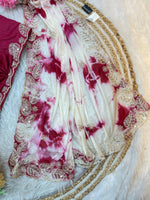Elegant Pure Chinon Prism Dyble Saree with Embroidery & 3mm Sequins