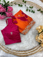 Elegant Pure Chinon Prism Dyble Saree with Embroidery & 3mm Sequins
