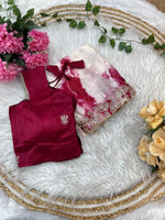 Elegant Pure Chinon Prism Dyble Saree with Embroidery & 3mm Sequins