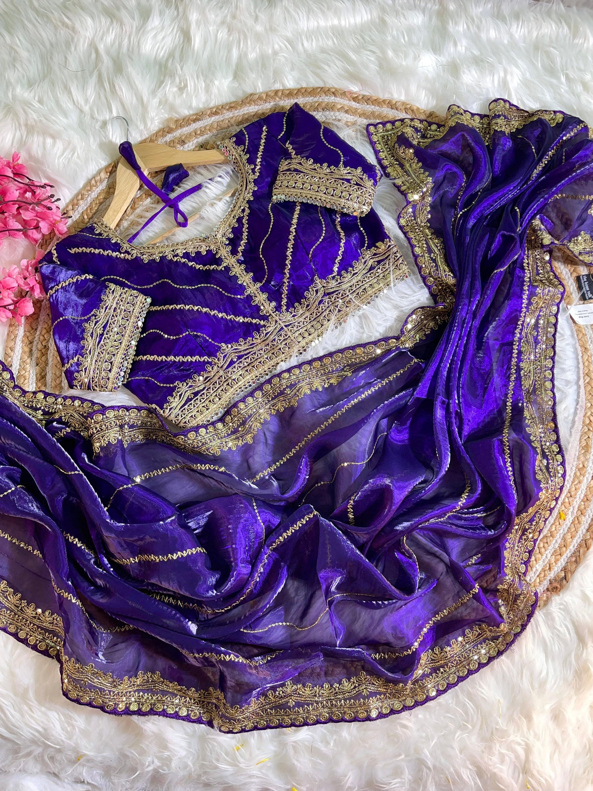Pure Soft Zimmy Choo Silk Saree with Embroidery & Sequins