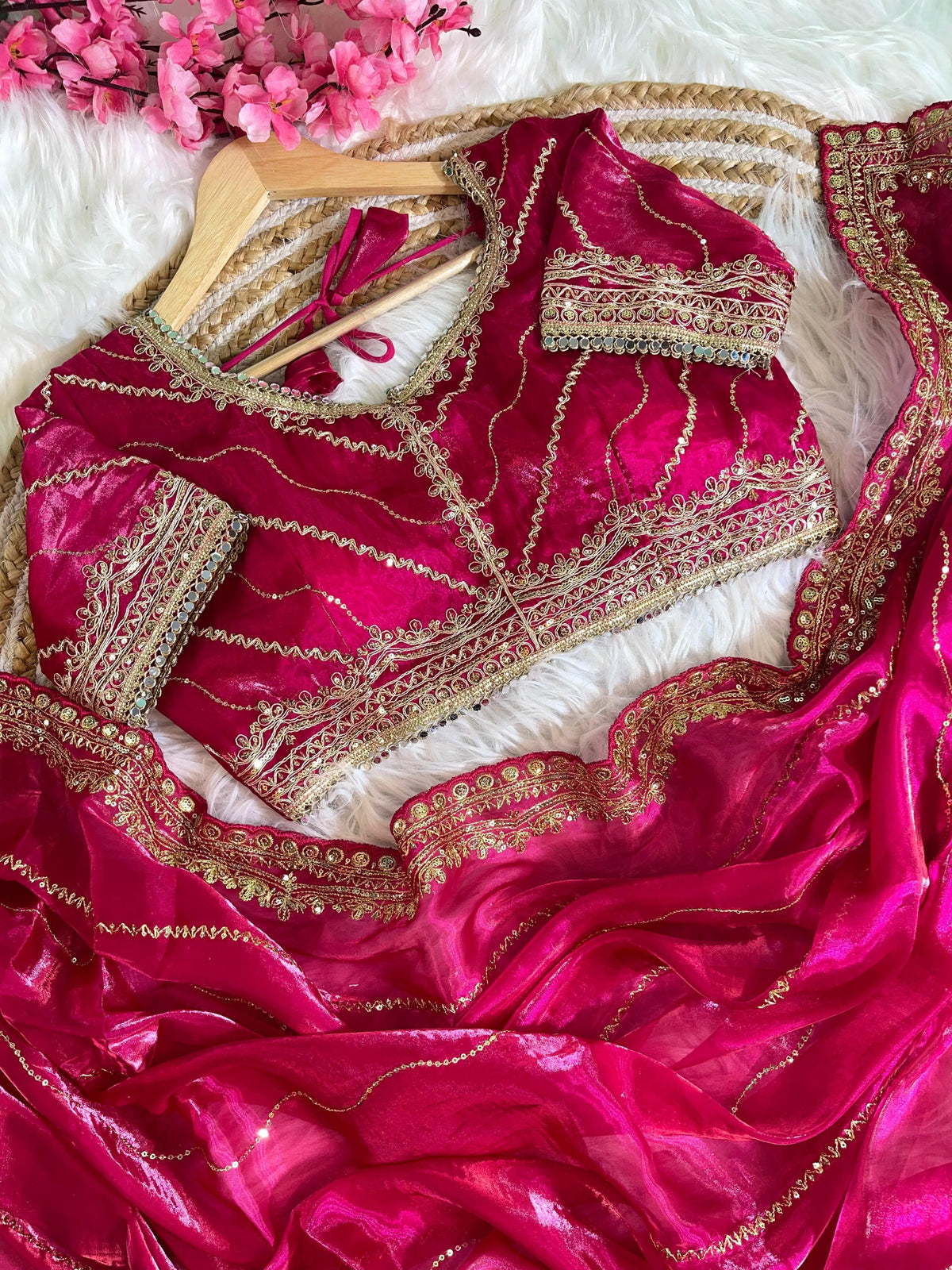 Pure Soft Zimmy Choo Silk Saree with Embroidery & Sequins