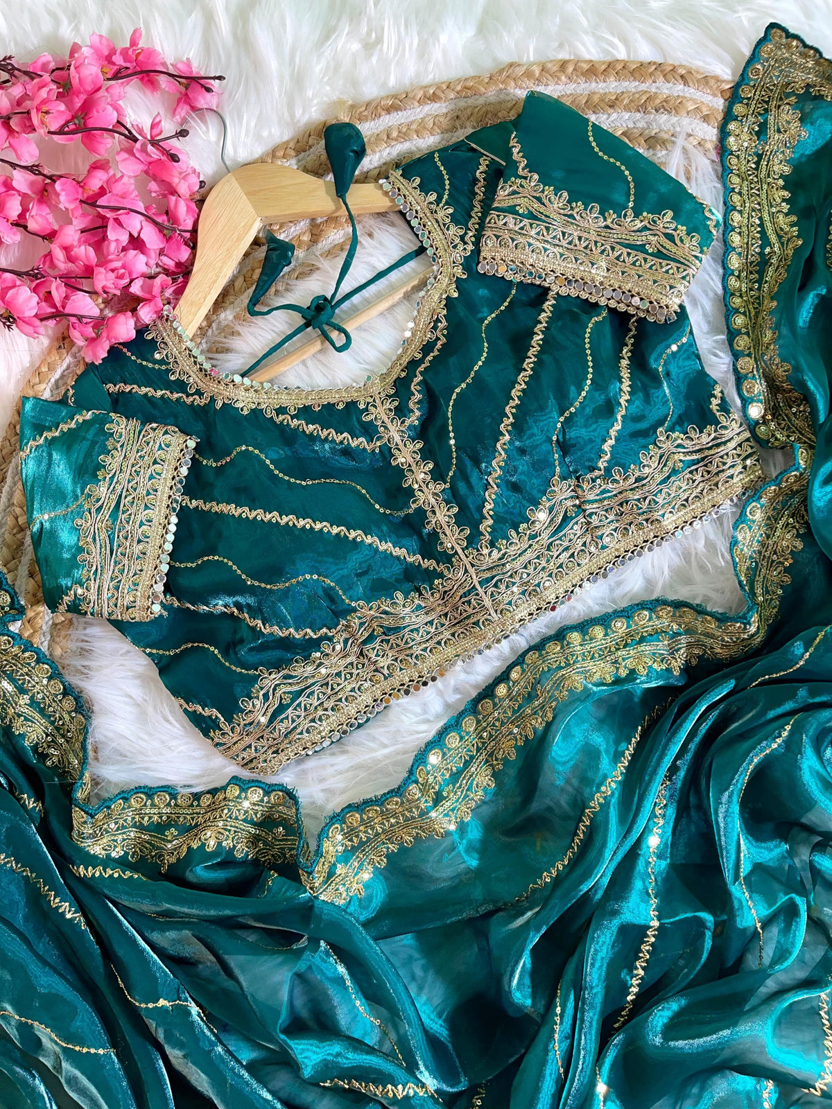 Pure Soft Zimmy Choo Silk Saree with Embroidery & Sequins
