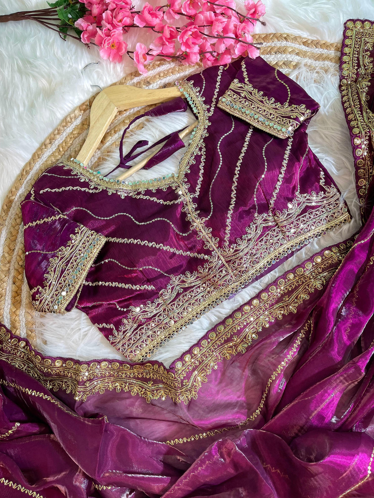 Pure Soft Zimmy Choo Silk Saree with Embroidery & Sequins