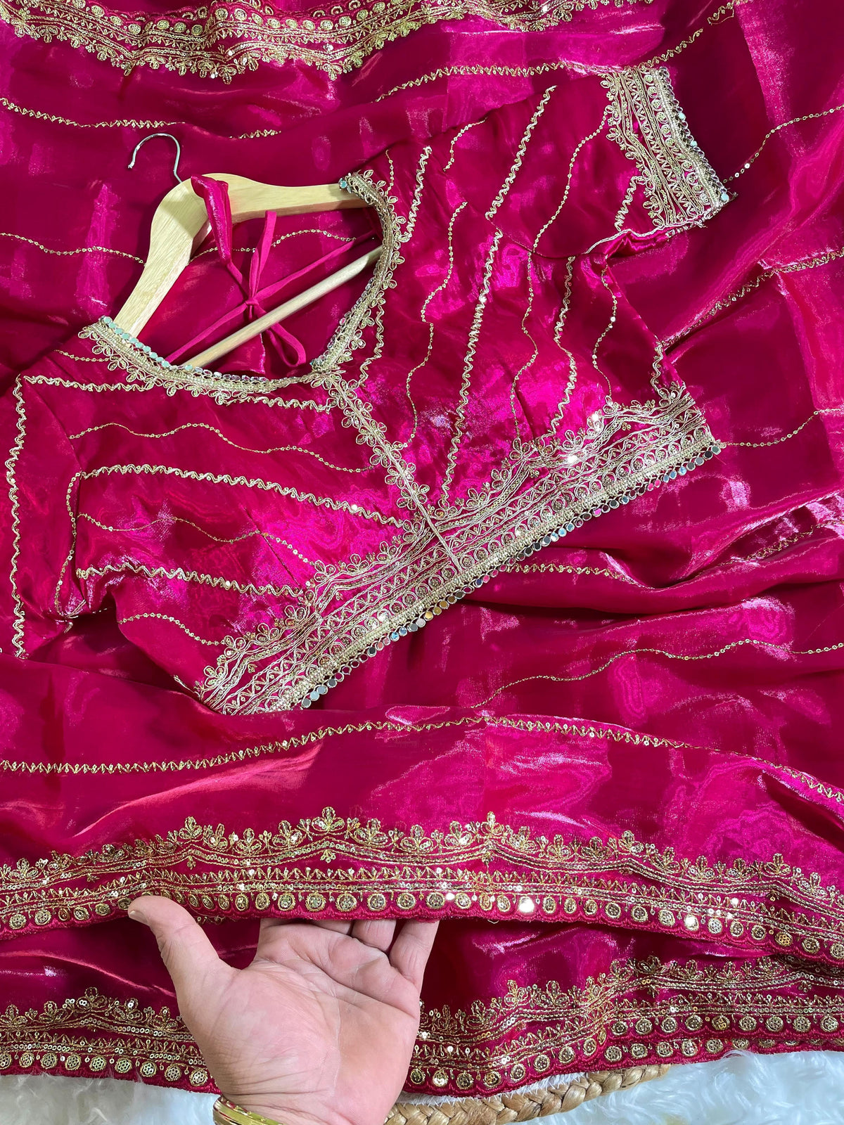 Pure Soft Zimmy Choo Silk Saree with Embroidery & Sequins